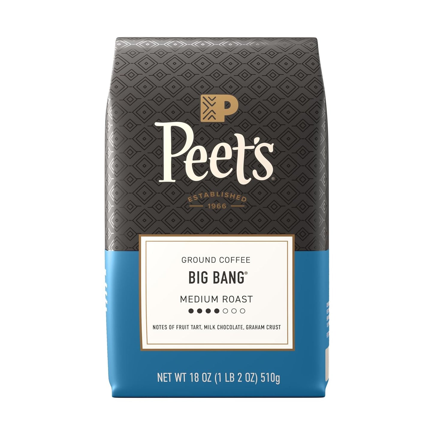Peet's Coffee Medium Roast Ground Coffee - 100% Arabica Big Bang Blend, 18 Ounce Bag