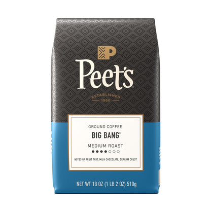 Peet's Coffee Medium Roast Ground Coffee - 100% Arabica Big Bang Blend, 18 Ounce Bag