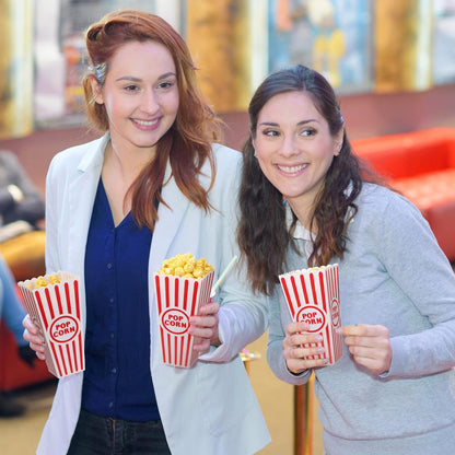 Yuxung Popcorn Boxes - Classic Red and White Striped Buckets | 30 Pack, Reusable for Movie Nights, 7.7 x 3.9 x 2.4 Inch