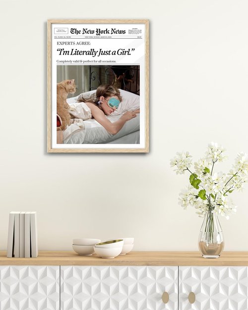 EcoHest Audrey Hepburn Framed Wall Art - Trendy 12x16 Inch Canvas Home Decor in Beige Retro
