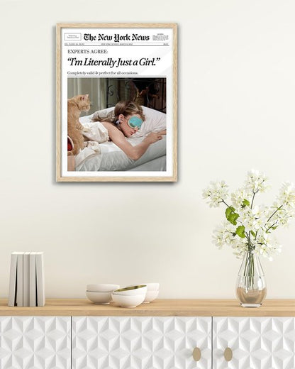 EcoHest Audrey Hepburn Framed Wall Art - Trendy 12x16 Inch Canvas Home Decor in Beige Retro
