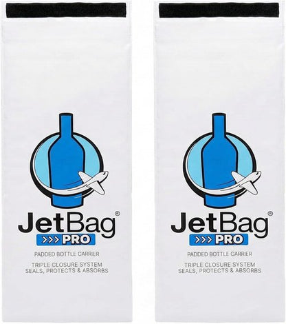 JetBag PRO Protective & Absorbent Wine Bag - Triple Layer, Triple Seal, Absorbs 750 ml - (2 Pack, Bold Design) - Professional