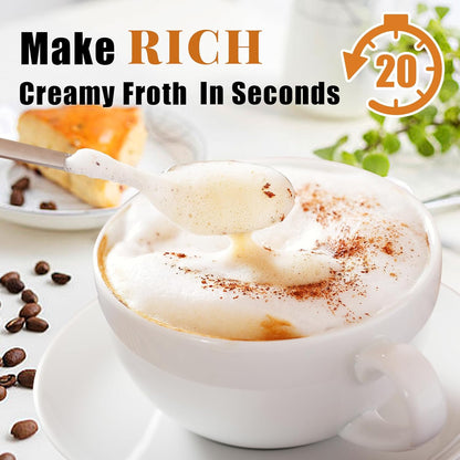 Nahida Black Milk Frother - Handheld Electric Whisk with 3 Speed Settings & 3 Heads for Lattes, Cappuccinos & More