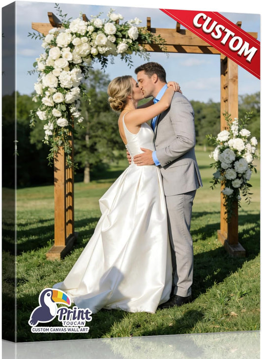 PrintToucan Canvas Prints - Custom Personalized Photo Wall Art | 12x16 IN, 1.5" Thick Frame, Ready to Hang for Living Room Decor & Wedding Gifts