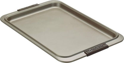 Anolon Bronze Nonstick Baking Sheet - 10 Inch x 15 Inch Cookie Pan with Grips, Brown Finish