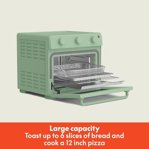 Bella Air Fry Toaster Oven - 7 Cooking Options, Dishwasher-Safe Trays, 1700W, Seaglass Color