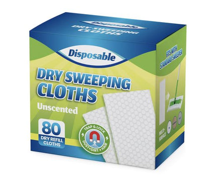 PEACHICHA Dry Sweeping Cloths Disposable Mop Refills Floor Dust Mop Pad, Floor Cloth Refills for Swiffer Standard Sweeper, Pack of 80