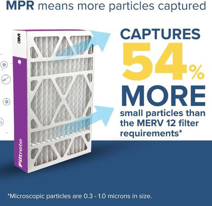 Filtrete 16x25x4 Air Filter - MERV 12 Certified for Asthma & Allergy Relief | 2-Pack, Fits Lennox & Honeywell
