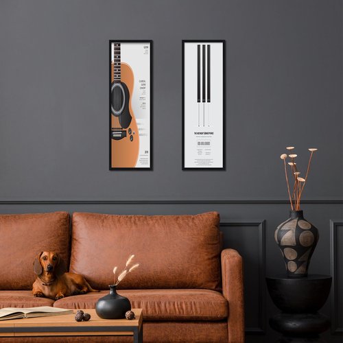 DOAI ART 8x24 Picture Frame Black 2 Pack, Poster Frames 8 x 24 inches or 8x24 Frame with HD Plexiglass for Horizontal or Vertical Wall Mounting, Durable Scratch-proof Safe and Artistic