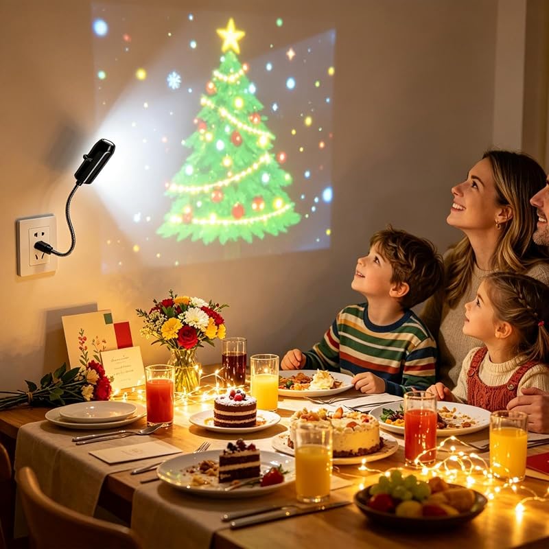 Indoor Christmas Projector Light - Plug & Play HD Holiday Projection