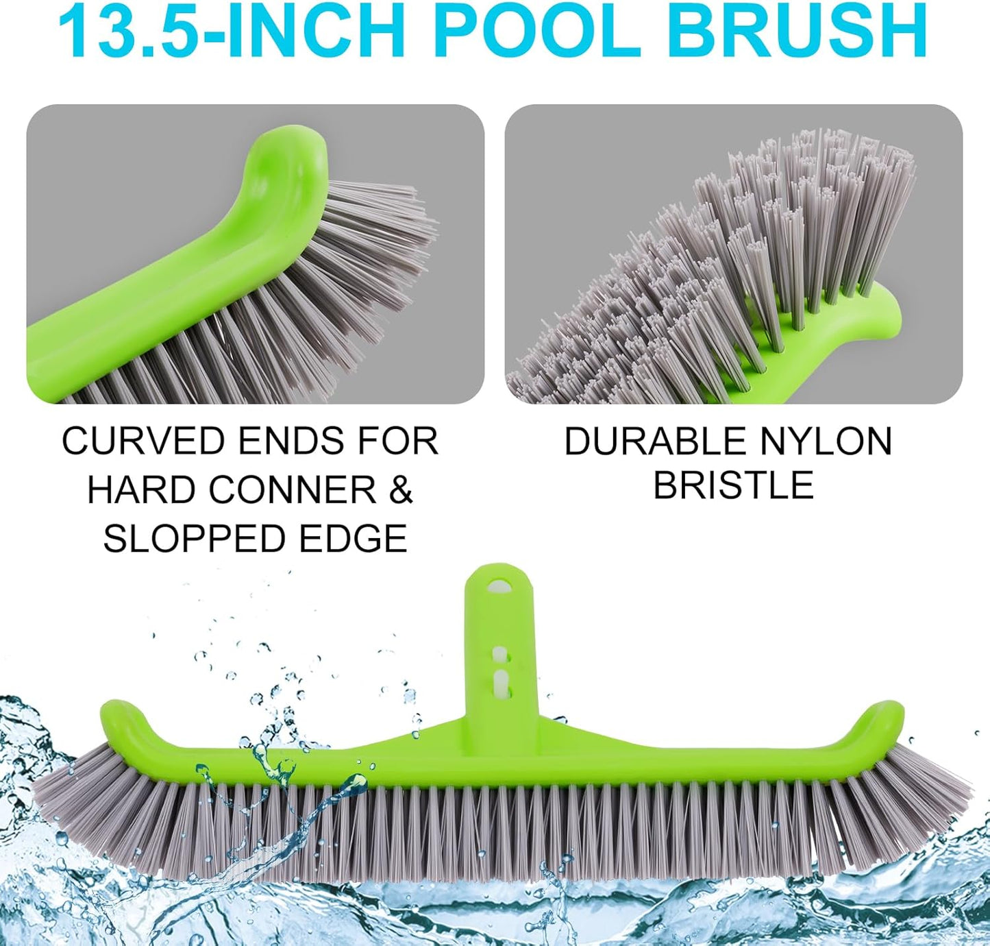 Sepetrel Deluxe Swimming Pool Cleaning Kit - Spa Jet Vacuum, Brush & 57.5-Inch Adjustable Pole for Above Ground Pools