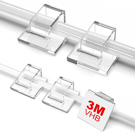 Skiennix Outdoor Light Clips - 100 PCS Clear Adhesive Cable Holders for Christmas Lights & Wire Management