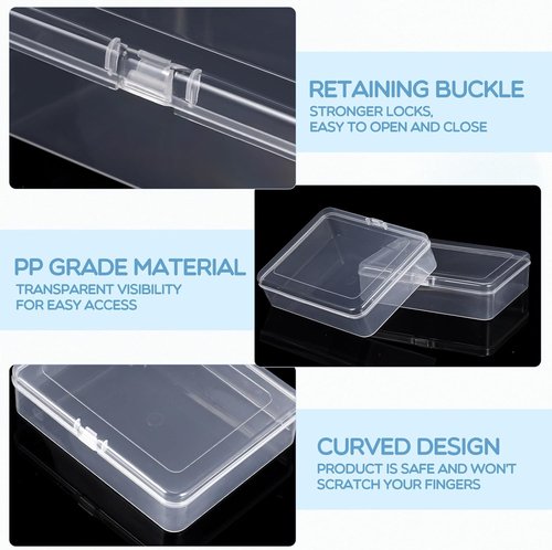 Jetec Mini Clear Beads Storage Containers - 6 Pieces for Jewelry, Crafts & Small Items | 5 x 4 x 1.3 Inch