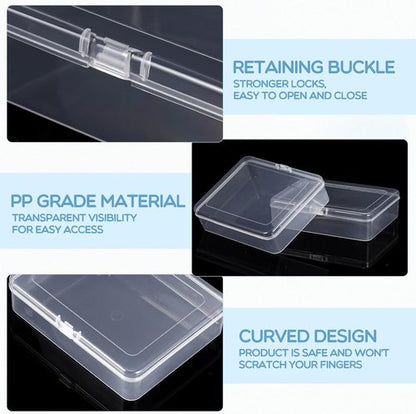 Jetec Mini Clear Beads Storage Containers - 6 Pieces for Jewelry, Crafts & Small Items | 5 x 4 x 1.3 Inch