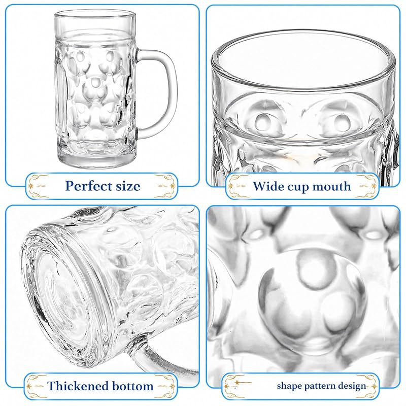 2 Pack 40 oz Glass Beer Mugs with Handles – Freezer Safe Stein Glassware