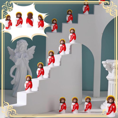 Little Jesus | 30 Pcs Mini Jesus Figurines - Perfect Easter Egg Stuffers & Religious Gifts (Red)