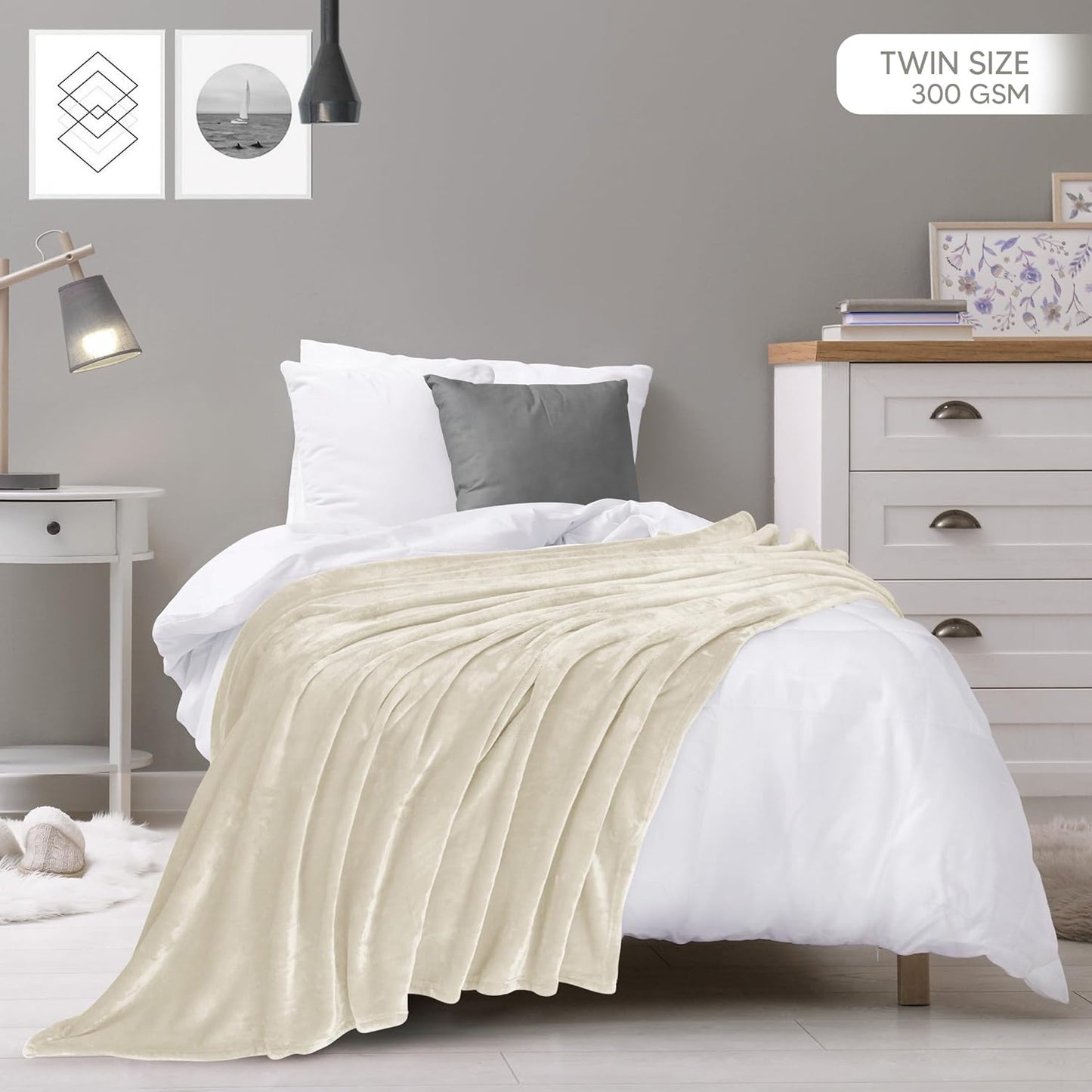 Utopia Bedding Fleece Blanket - Ultra Soft Twin Size (60x80 Inches) | Cozy, Warm & Lightweight Winter Decor