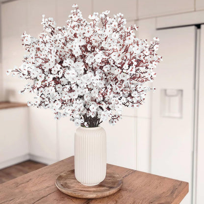 Uieke 30 Pcs Babys Breath Artificial Flowers Fake Silk White Flowers Faux Gypsophila Bouquet Real Touch Floral for Home Wedding Party Centerpieces DIY Décor