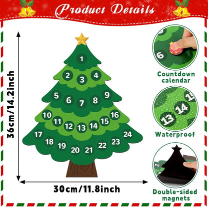 Regine Switzerland Christmas Advent Calendar Magnets - Countdown to Xmas | Tree & Fridge Decor for Kids & Adults