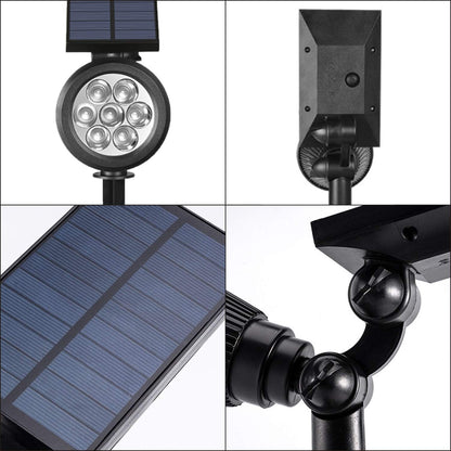 Solar Spotlights Outdoor Ground Spot Light for Flag Pole, Bright 7 LED Solar Lights Dusk-to-Dawn Waterproof Landscape Flag Pole Lights, 2-in-1 Adjustable Solar Powered Light Halloween (2 Pack, White)