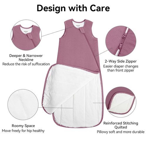 BubblePanda Modal Sleep Sack - Super Soft 1.0 Tog Toddler Blanket for 6-12 Months | 2-Way Zipper Design