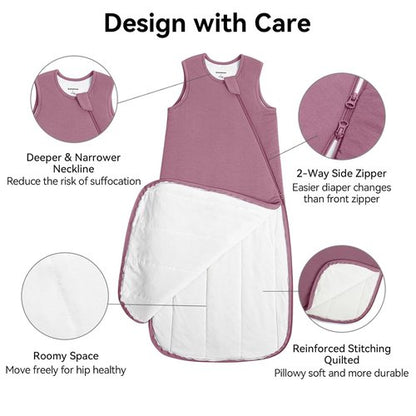 BubblePanda Modal Sleep Sack - Super Soft 1.0 Tog Toddler Blanket for 6-12 Months | 2-Way Zipper Design
