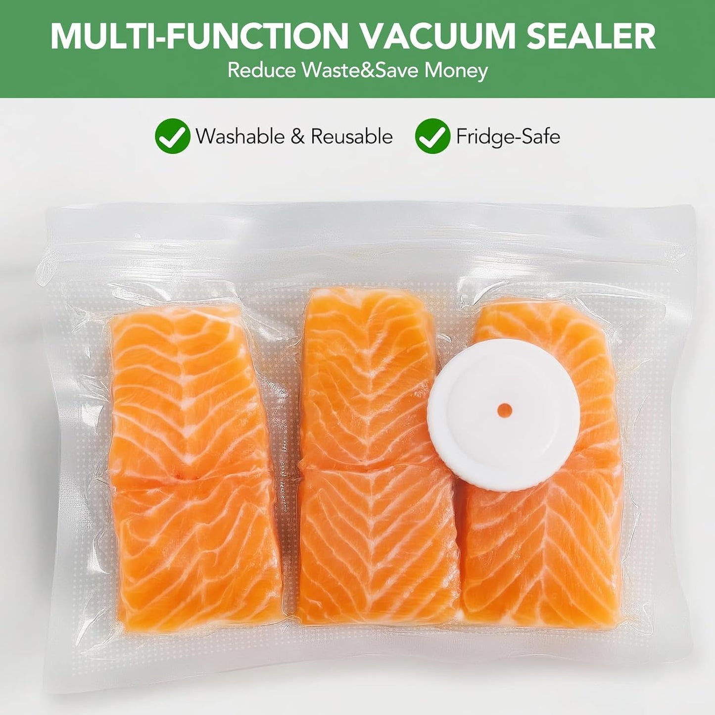 Skiennix Electric Mason Jar Vacuum Sealer - 3-in-1 One-Tap Control with 30 Lids & 5 Storage Bags