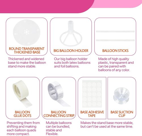Bezente 8PCS Balloon Stand Kit - Reusable Tabletop Balloon Holder for Party Centerpieces | Ideal for Birthdays, Weddings, Baby Showers