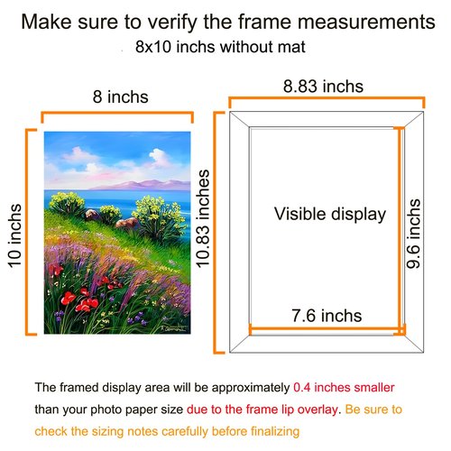 BESCRCL 8x10 Picture Frame Black Set of 6, Display Pictures 5x7 with Mat or 8x10 Without Mat for Wall Mounting or TableTop