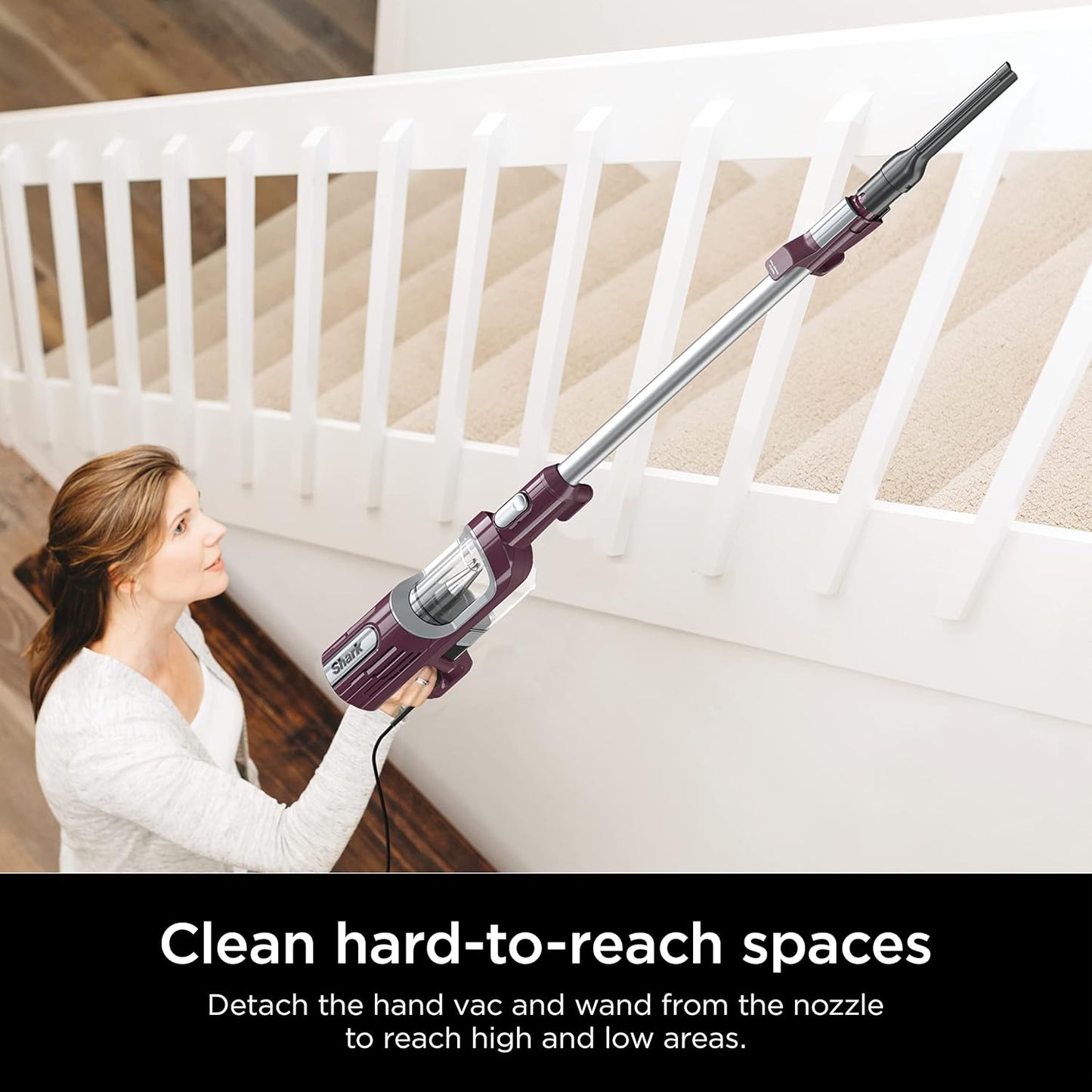 Shark HZ702 Ultralight PetPro Corded Stick Vacuum - PowerFins HairPro & Odor Neutralizer | Wine Purple