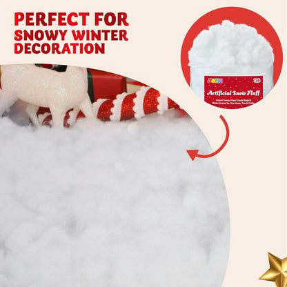 JOYIN Fake Snow Cotton | 1 LB Soft Snow Blanket for Christmas Village Decor & Winter Displays