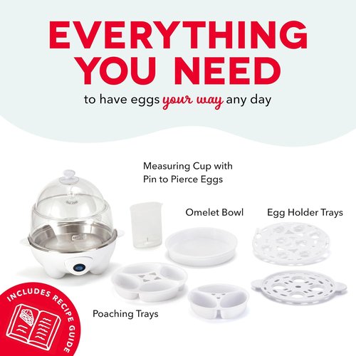 Dash Deluxe Egg Cooker | 3-in-1 Boiler, Poacher & Steamer - Holds 12 Eggs, Dishwasher Safe, BPA Free
