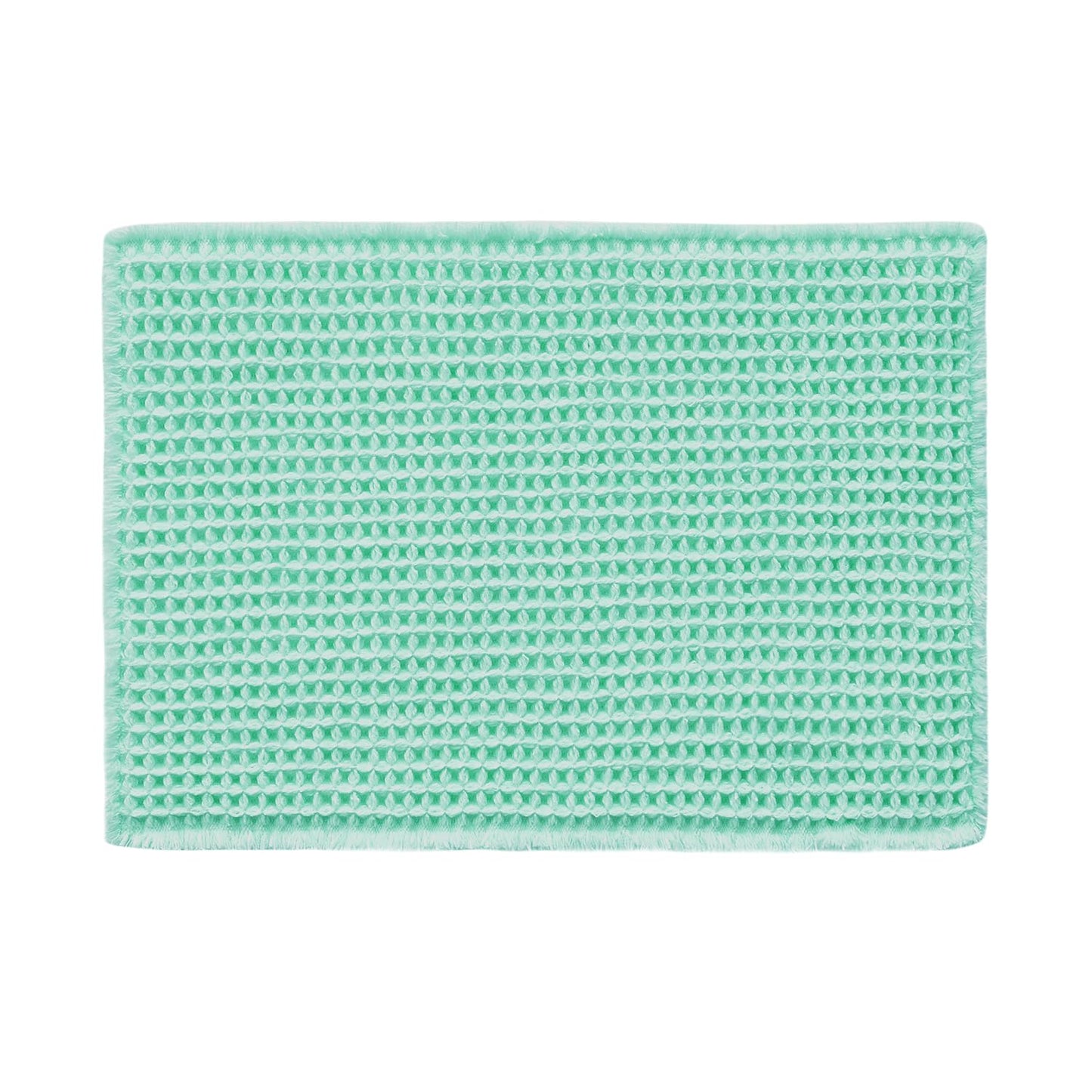 TYUU Waffle Bath Mat, Boho Bathroom Rugs Non Slip Washable Super Absorbent Quick Dry Cute Bath Mat Farmhouse Bathroom Decor, 48"x24" Aqua Blue