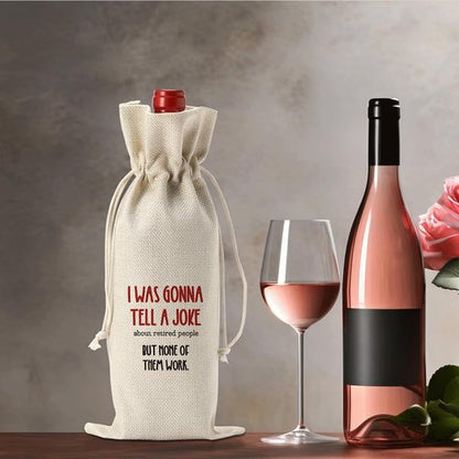 Funny Retirement Gifts for Woman Men Retirement Wine Gifts Bag Happy Retirement Party Decorations Retired Gifts Leaving Gifts for Coworkers Boss