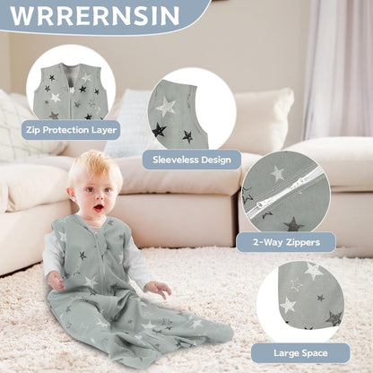 Skiennix Baby Sleep Sack | 100% Cotton Wearable Blanket for 6-12 Months | 3-Pack Lightweight Design
