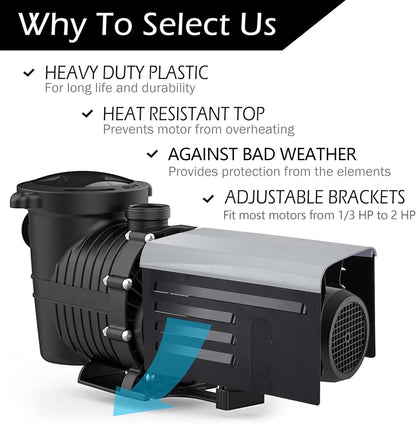 RunNico Pool Pump Cover - Adjustable ABS Protection for Above Ground Swimming Pool Units