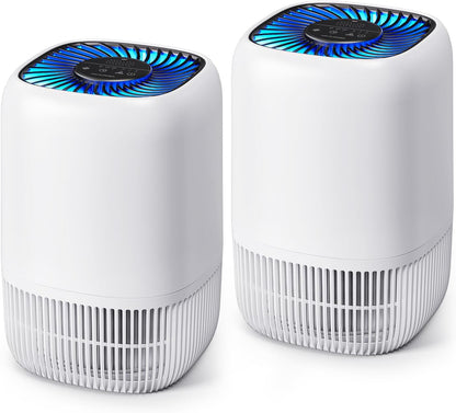 Vital Breeze Air Purifier - High-Efficiency Filter with Night Light & Timer | 2-Pack for Home & Office