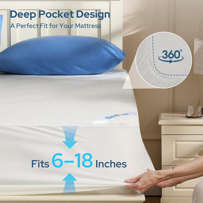 BEDLORE King Mattress Protector - Waterproof, Noiseless Cover for 6-18 Inch Mattresses | Soft & Breathable