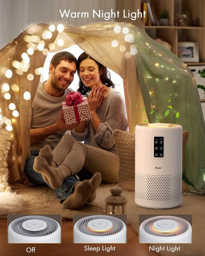 Air Purifiers for Home Large Room up to 1600ft², VEWIOR H13 True HEPA Air Purifier for Bedroom with night light, Fragrance Sponge, Sleep Mode, Timer, Lock, Pesticide
