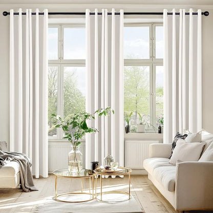 MIULEE Ivory Blackout Curtains for Bedroom Living Room 84 Inches Long 2 Panels, Thermal Insulated Room Darkening Drapes Solid Grommet Noise Reduction Light Blocking Window Treatments 40x84 inch