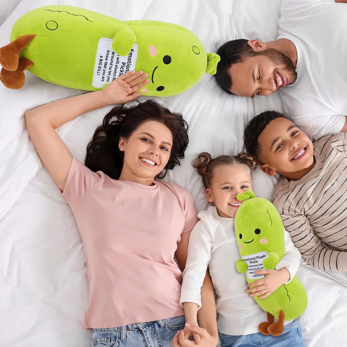 Skiennix Emotional Plush Pickle - 12.6” Kawaii Stuffed Animal with Positive Messages | Perfect Gift for Kids & Adults