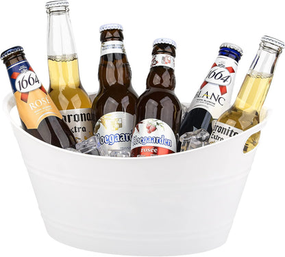Tiawudi 6 Pack Plastic Oval Storage Tub, Ice Bucket for Wine, Beer and Champagne, Bottle Drink Cooler for Parties, Storage Basket, 4.5 Liter
