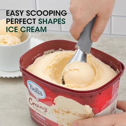 Beneno Heavy Duty Ice Cream Scoop - Upgraded Anti-Fracture Design, Comfortable Grip, Dishwasher Safe, Gray