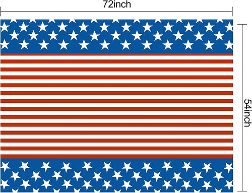 Esjay American Flag Tablecloths - 2 Pack Plastic Covers (54"x72") for Patriotic Celebrations
