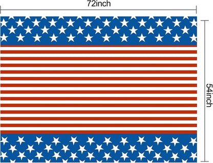 Esjay American Flag Tablecloths - 2 Pack Plastic Covers (54"x72") for Patriotic Celebrations