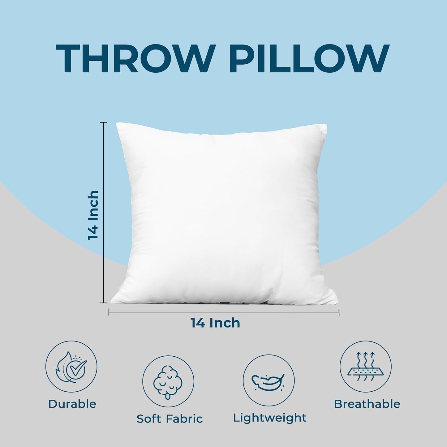 Utopia Bedding Throw Pillows - Fluffy Down Alternative Set of 4 | 14 x 14 Inches, White for Indoor & Outdoor Use