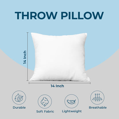 Utopia Bedding Throw Pillows - Fluffy Down Alternative Set of 4 | 14 x 14 Inches, White for Indoor & Outdoor Use