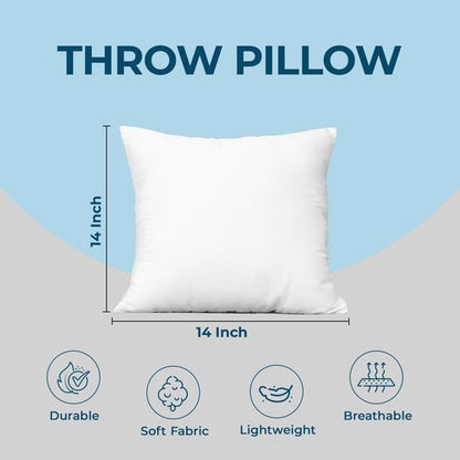 Utopia Bedding Throw Pillows (Set of 4, White) – 14 x 14 Inches Down Alternative Pillows for Bed, Sofa, and Couch - Fluffy Decorative Stuffer Pillow for Indoors & Outdoors