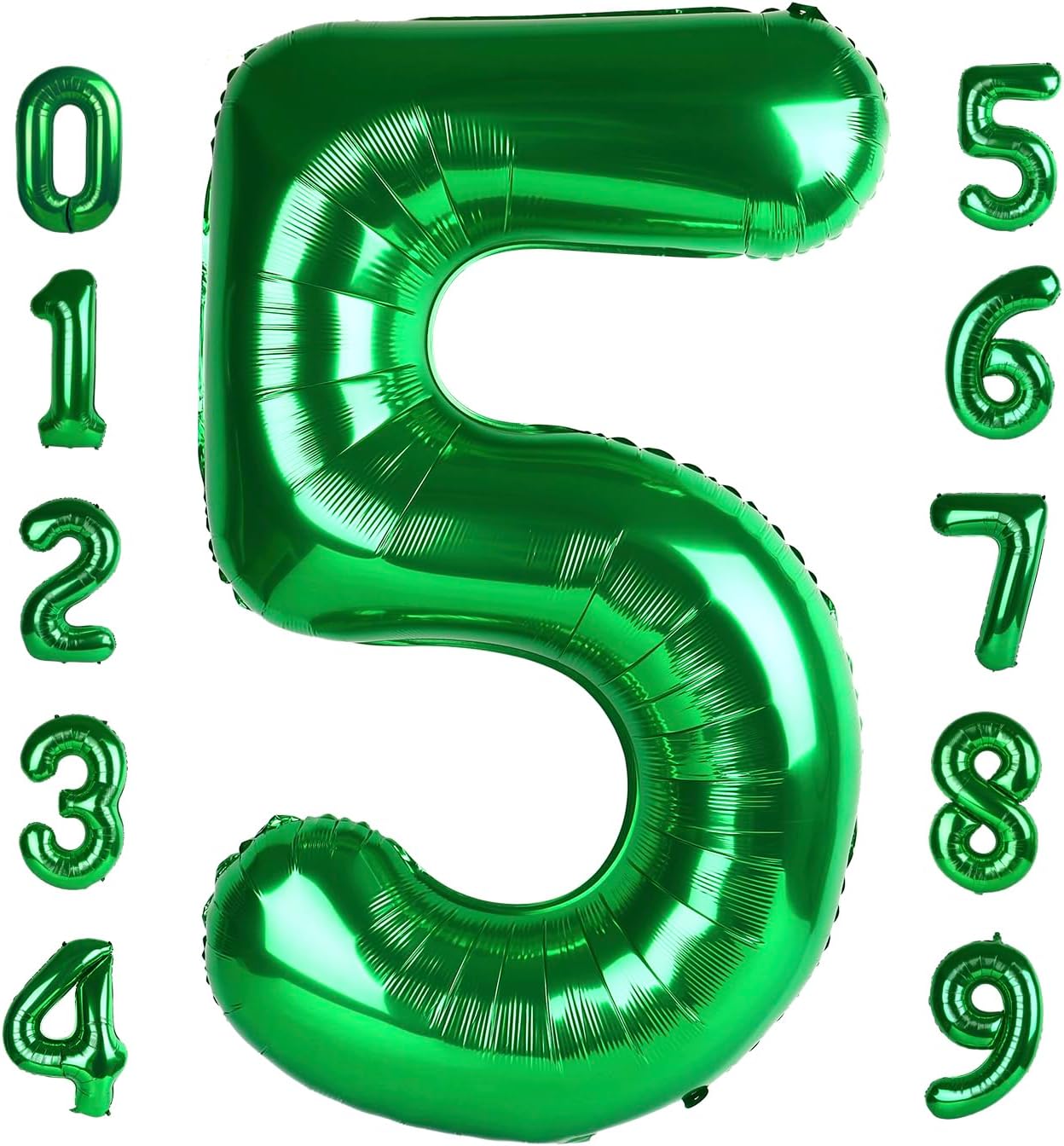 Skiennix 40-Inch Balloon Numbers - Big Dark Green Balloons for 5th Birthday & Wedding Decor