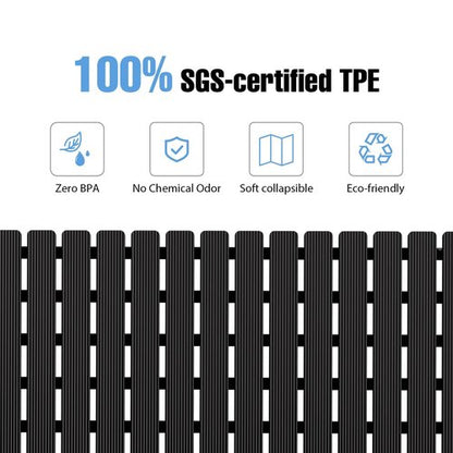 Shower Mat Non-Slip Bath Mat for Tub and Shower Stall,236 Suction Cups with Drain Holes, Quick Dry Machine Washable, Extra Grip for Stand Up Showers, Bathroom Essentials 24x24 Inch(Black)